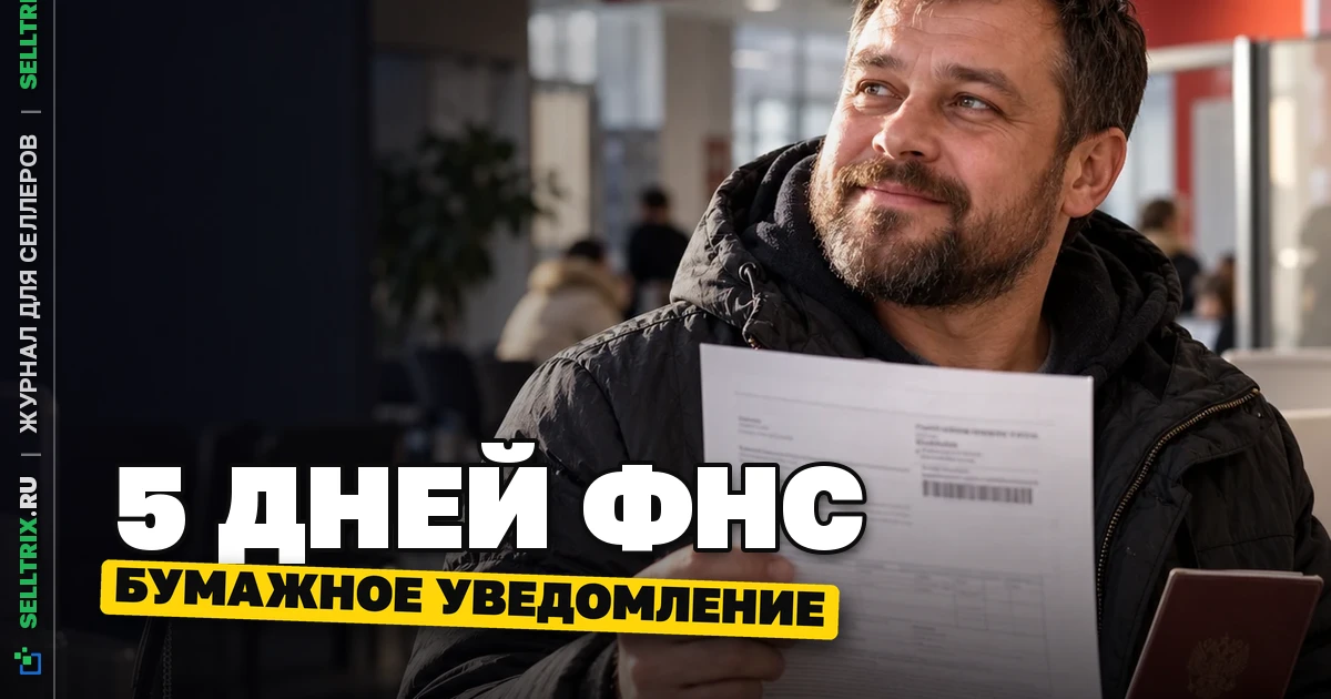 Бумажное уведомление ФНС для продавцов: срок выдачи — 5 дней