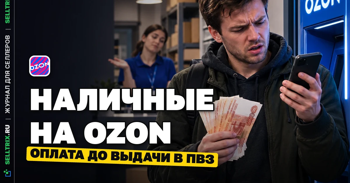 Ozon запустил оплату наличными: 15 000 ₽ через банкомат