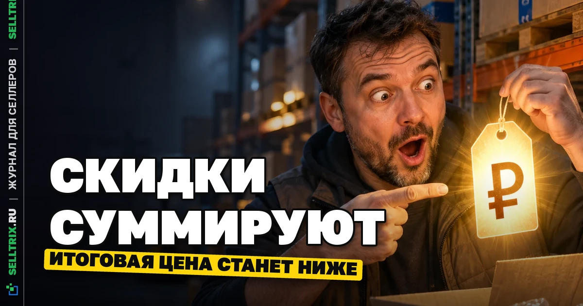Ozon суммирует скидки продавца со своими акциями